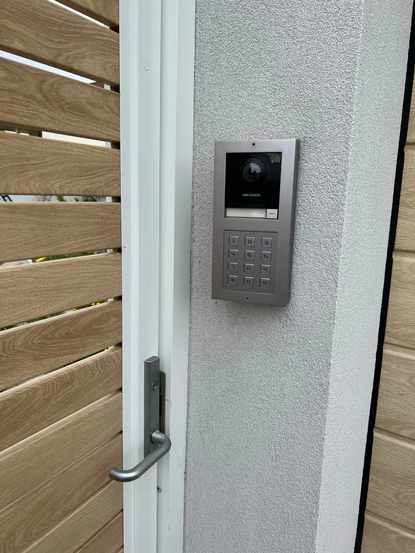 Gate video intercom and keypad installed by STAR-TEC