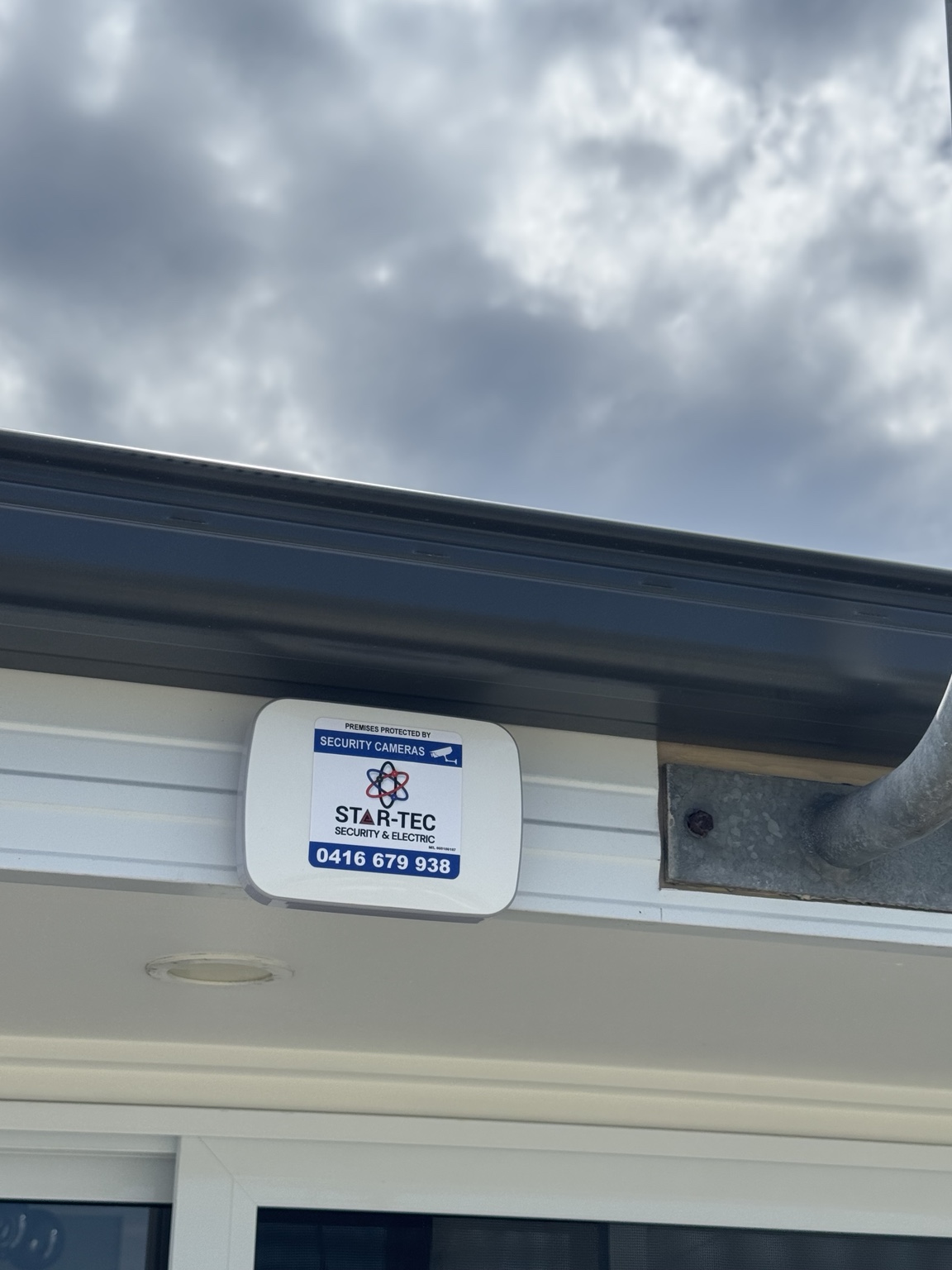 External siren from a residential UPROX wireless alarm installation by STAR-TEC